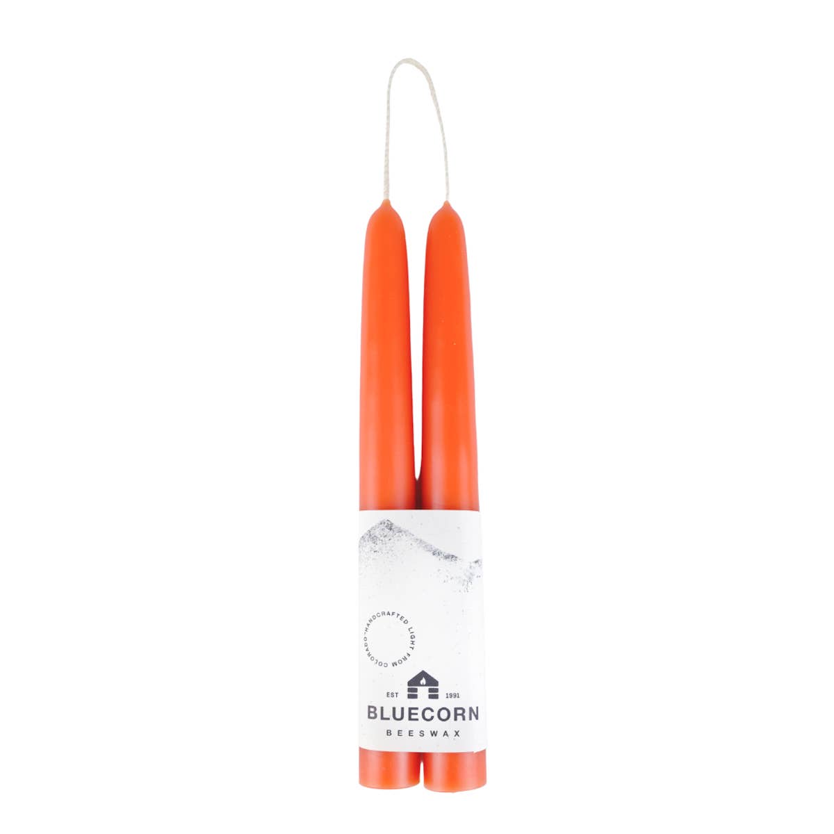 Pair of Hand-Dipped Beeswax Taper Candles: 12" / Ivory