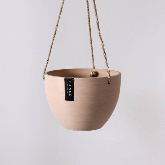 8" | 12" Signature Stone Hanging Planter Pot | 4 Colorways: 8" Muted Coral Planter