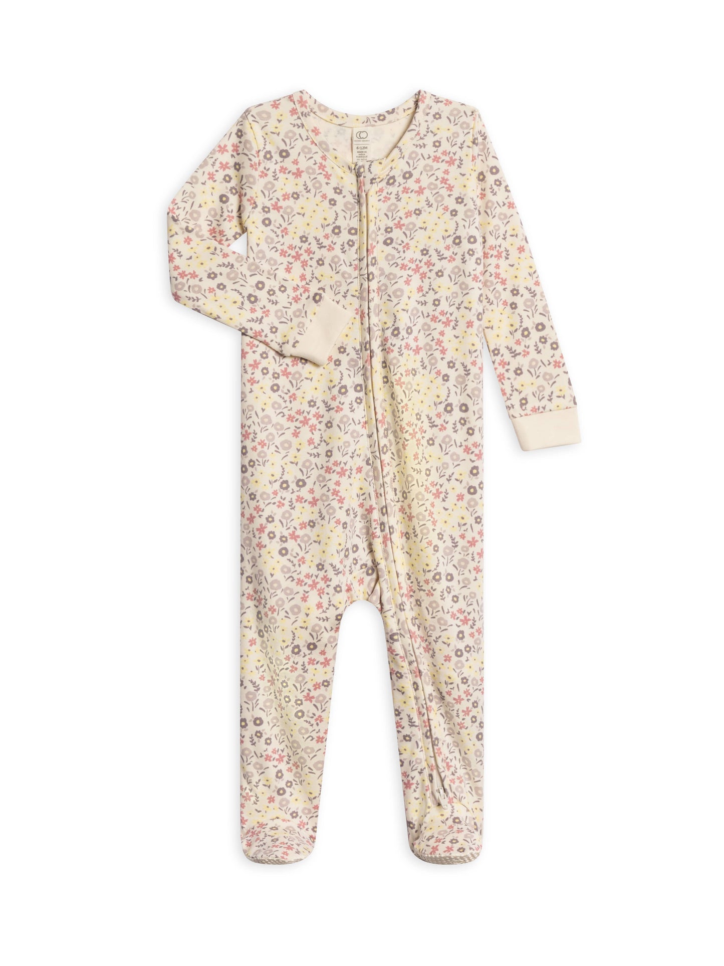Organic Baby Peyton Footed Sleeper - Giada Floral / Lilla
