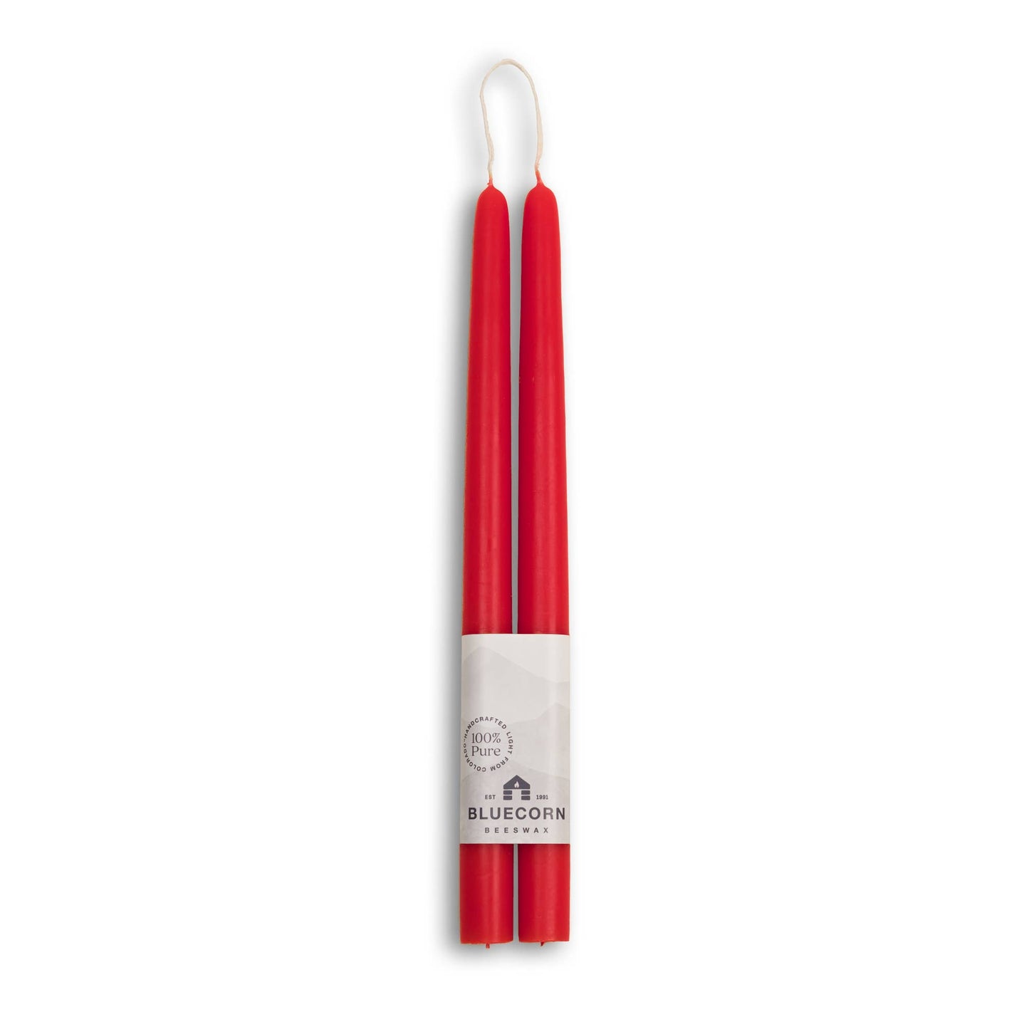 Pair of Hand-Dipped Beeswax Taper Candle Gifts for Fall Home: Burgundy / 12"