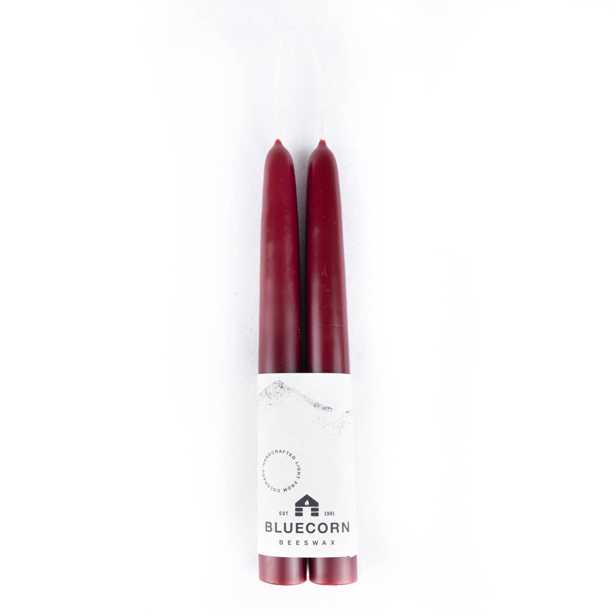 Pair of Hand-Dipped Beeswax Taper Candles: 12" / Ivory