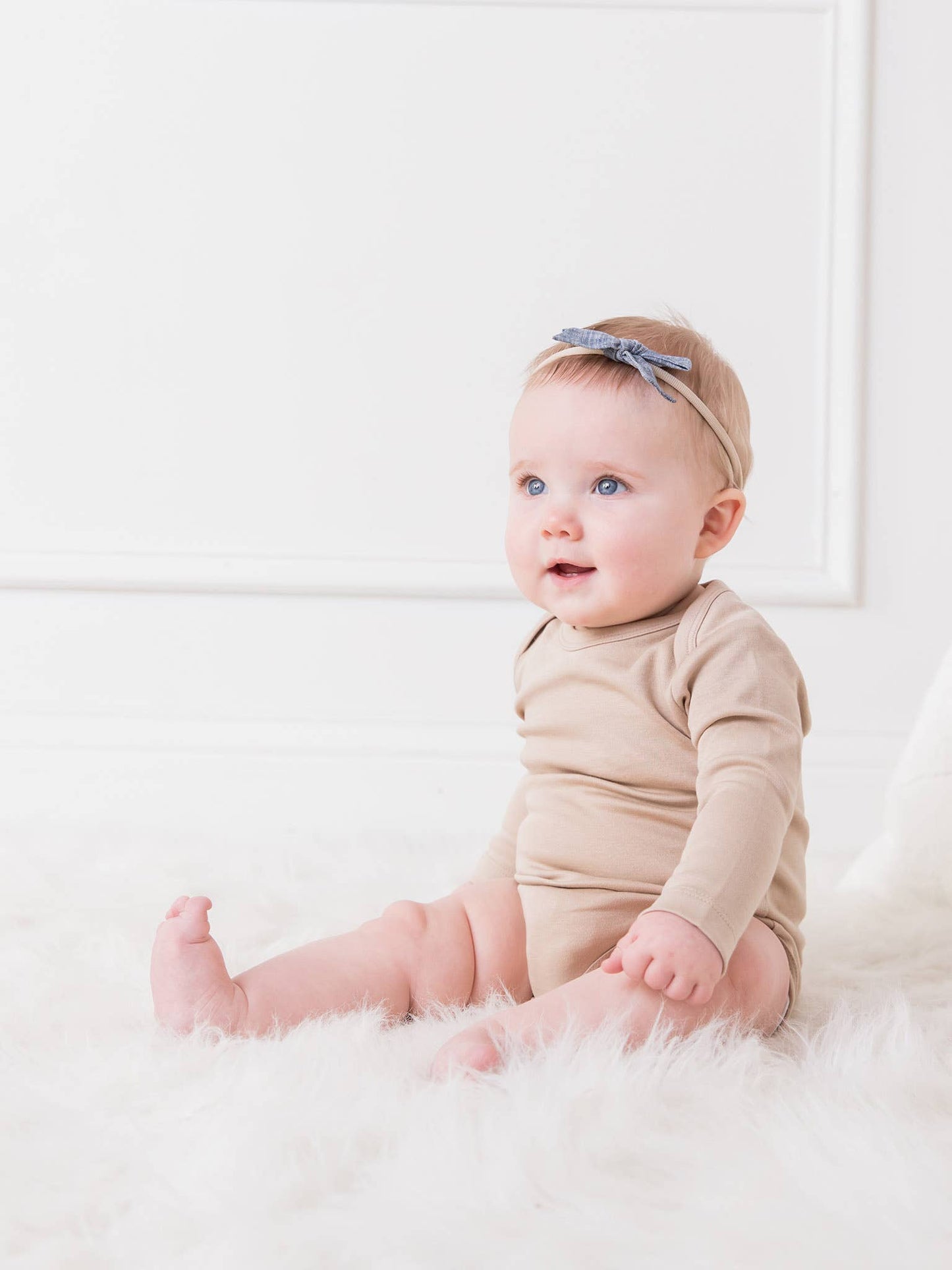 Organic Baby Long Sleeve Classic Bodysuit - Clay: 12-18M