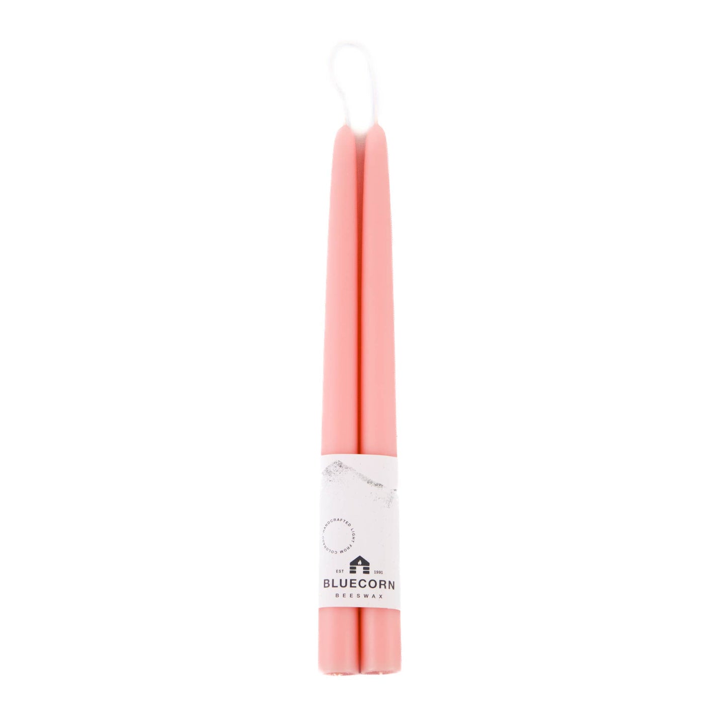 Pair of Hand-Dipped Beeswax Taper Candles: 12" / Ivory