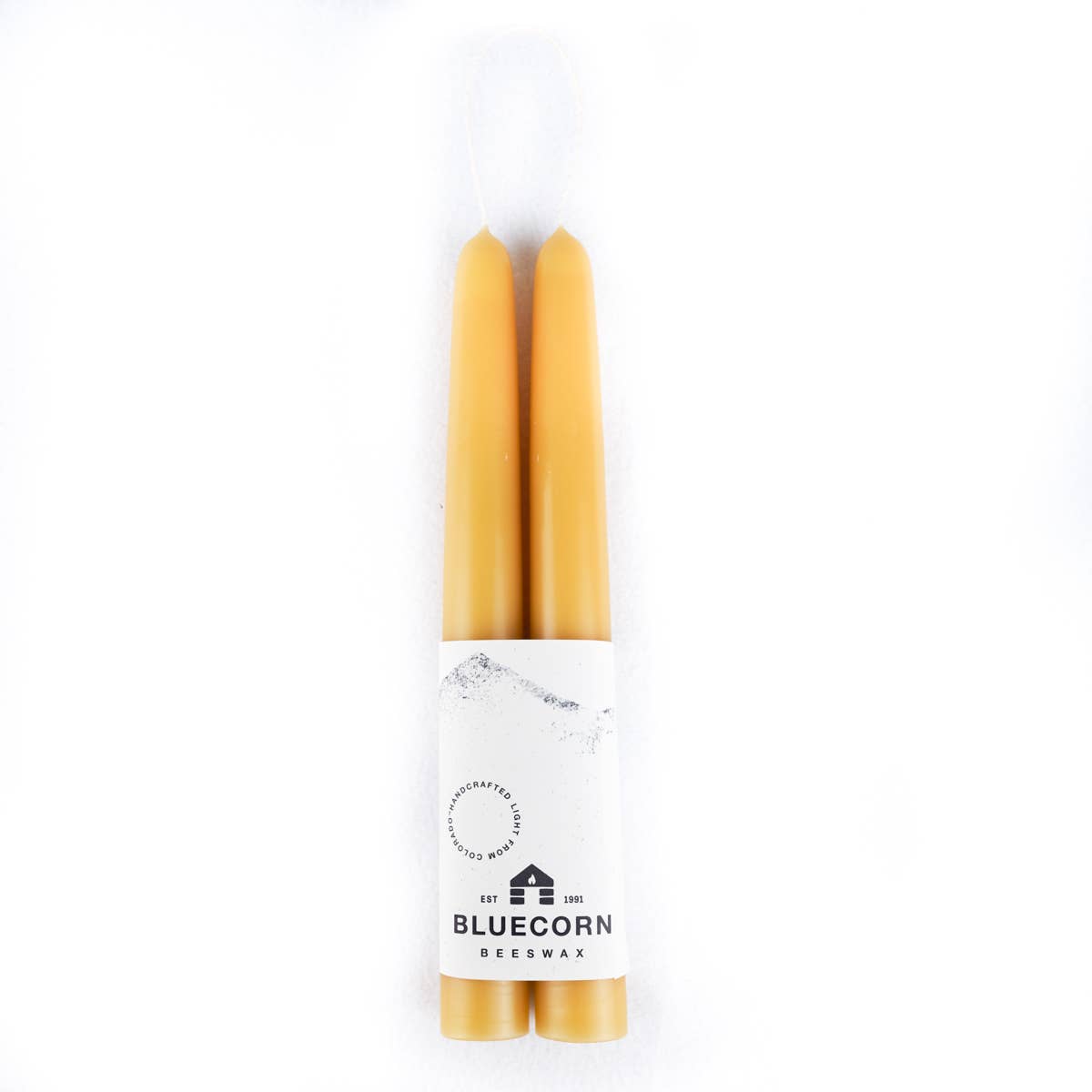 Pair of Hand-Dipped Beeswax Taper Candles: 12" / Ivory