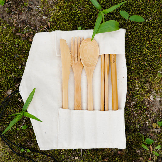 Bamboo Travel Cutlery Set - Beige | Market Bestseller