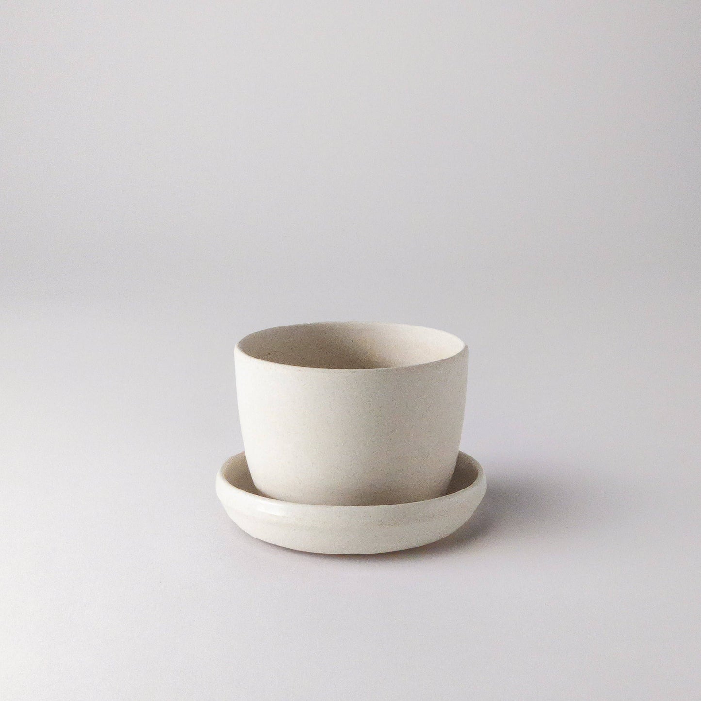 Bamboo Fibre Mini Planter Pot (White)