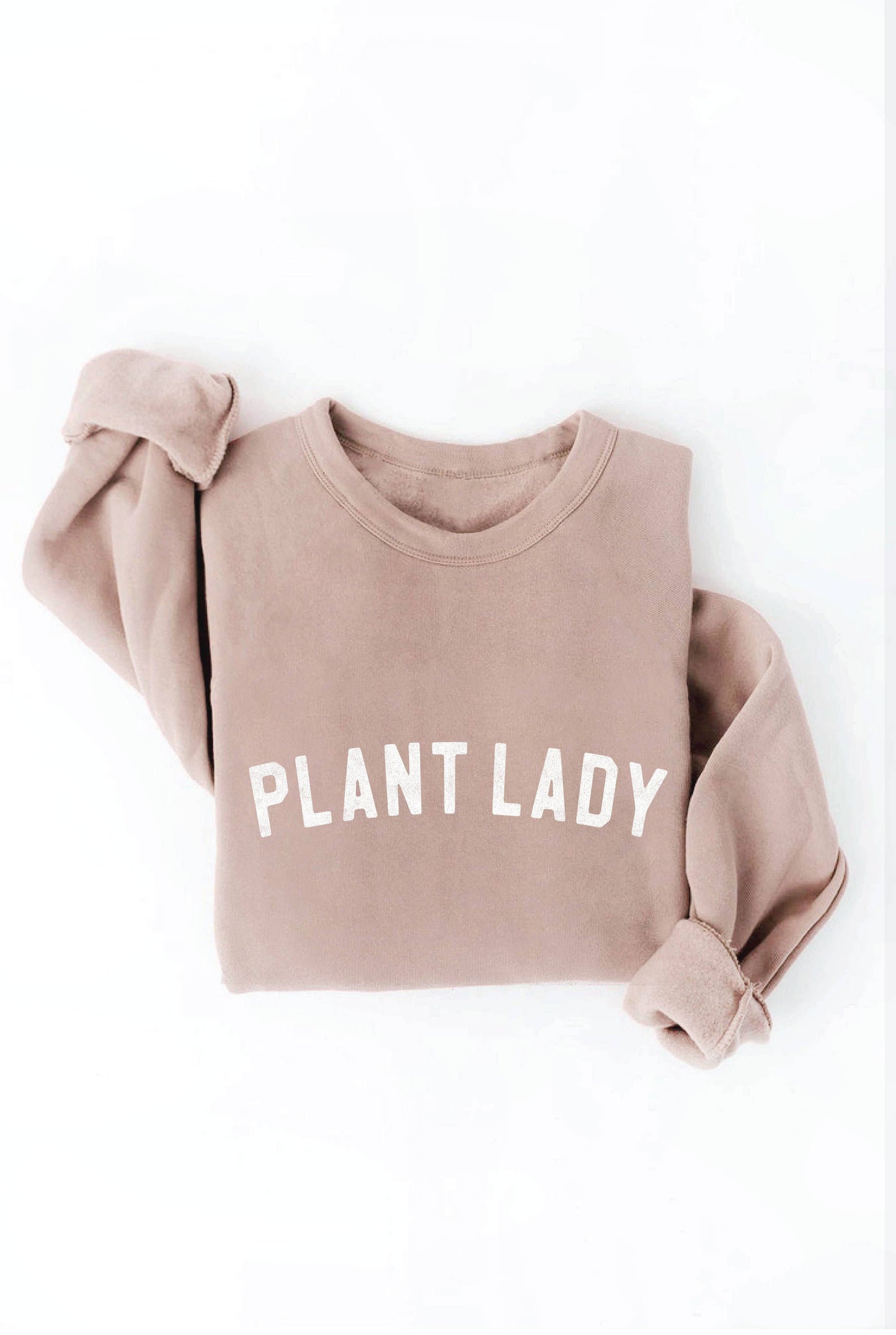 PLANT LADY Print Graphic Sweatshirt: MAUVE / XL