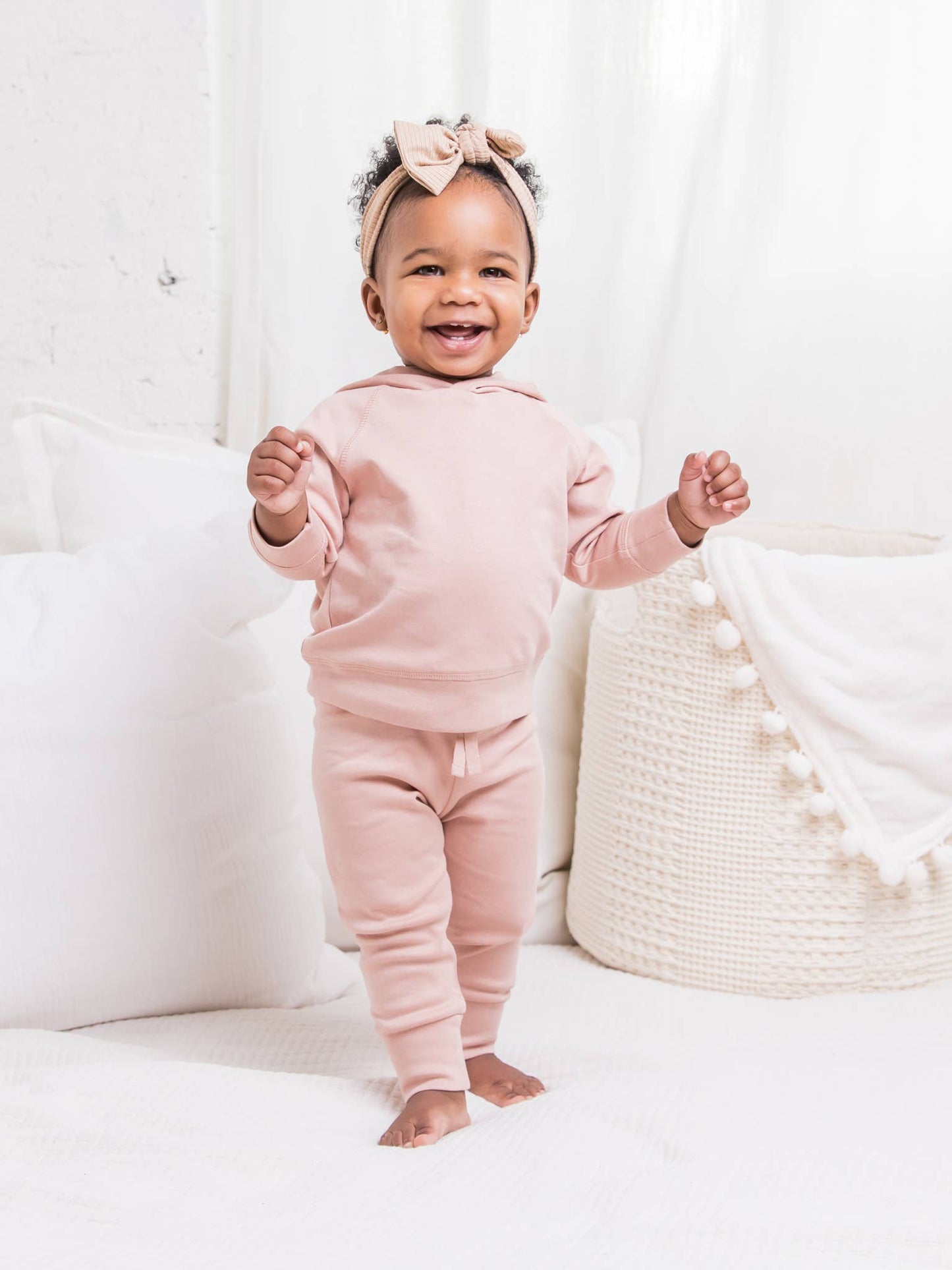 Organic Baby and Kids Cruz Joggers - Blush: 3T