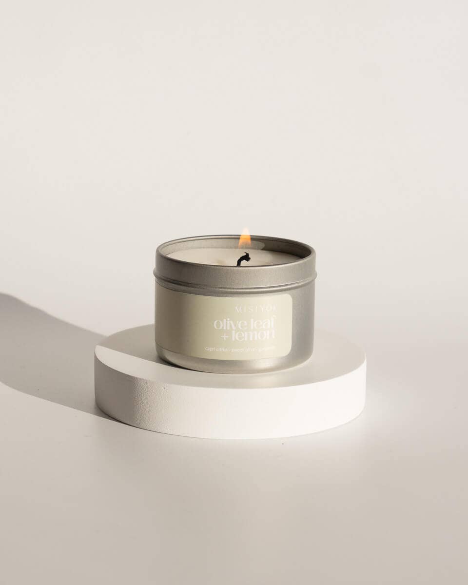 Olive Leaf + Lemon | Beeswax Blend Candle Tin: 4oz