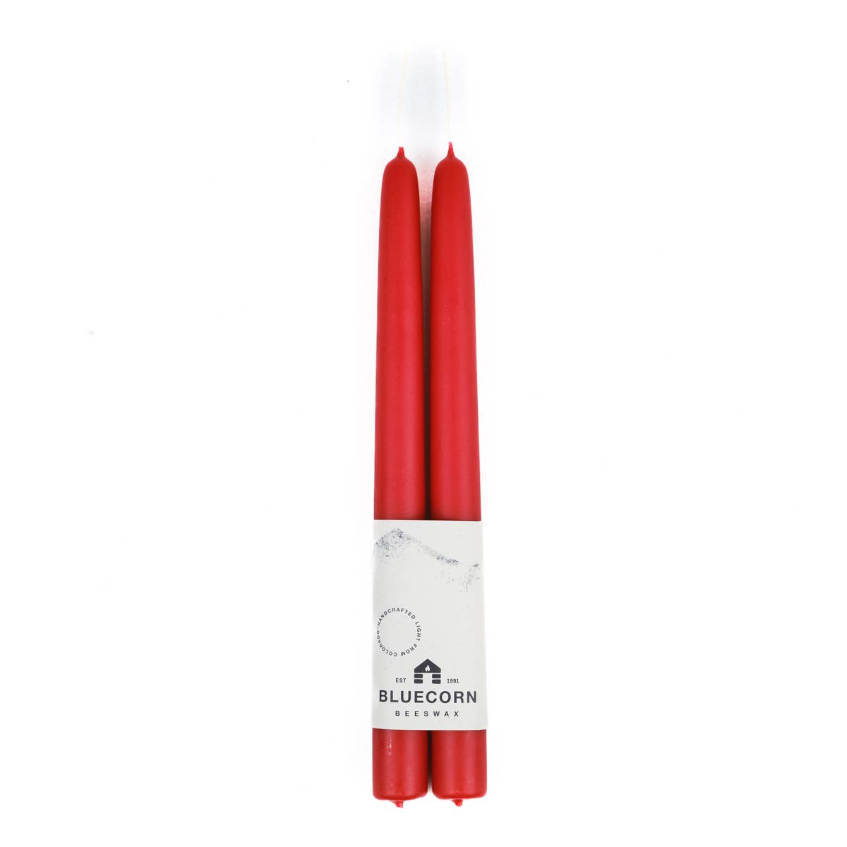 Pair of Hand-Dipped Beeswax Taper Candles: 12" / Ivory