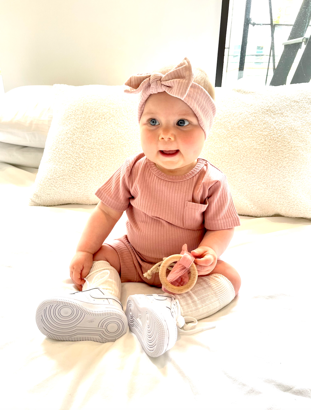 Organic Baby Bow- Sage Green