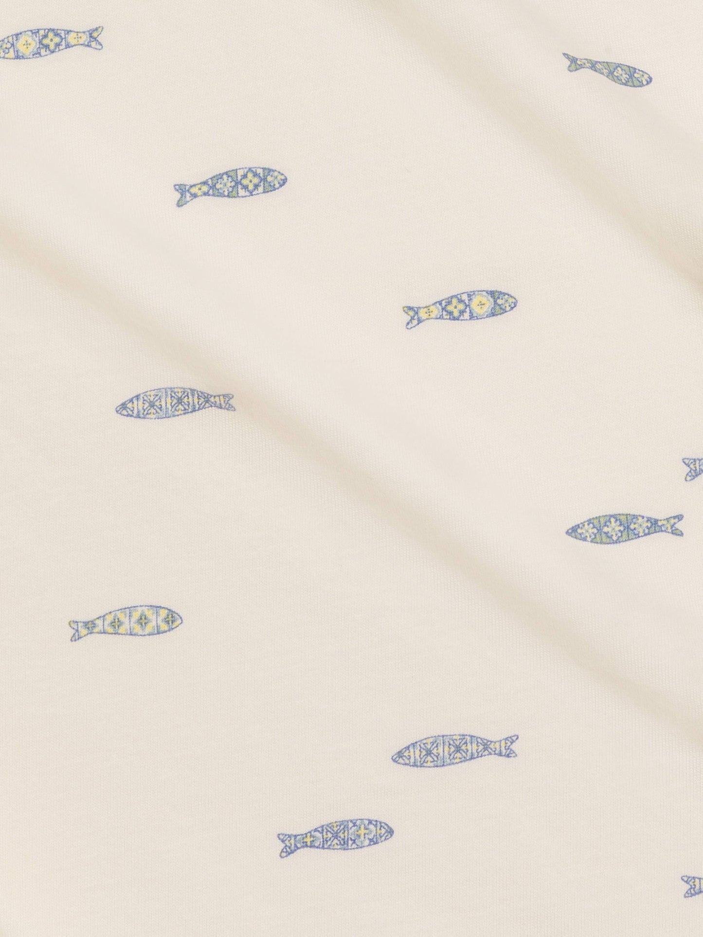 Organic Baby Swaddle Blanket - Fish / Marino + Rain