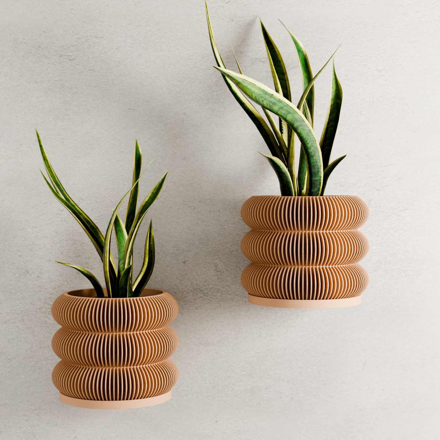 Hanging TRIPLE BUBBLE Wall Planter: Muted Green / Medium