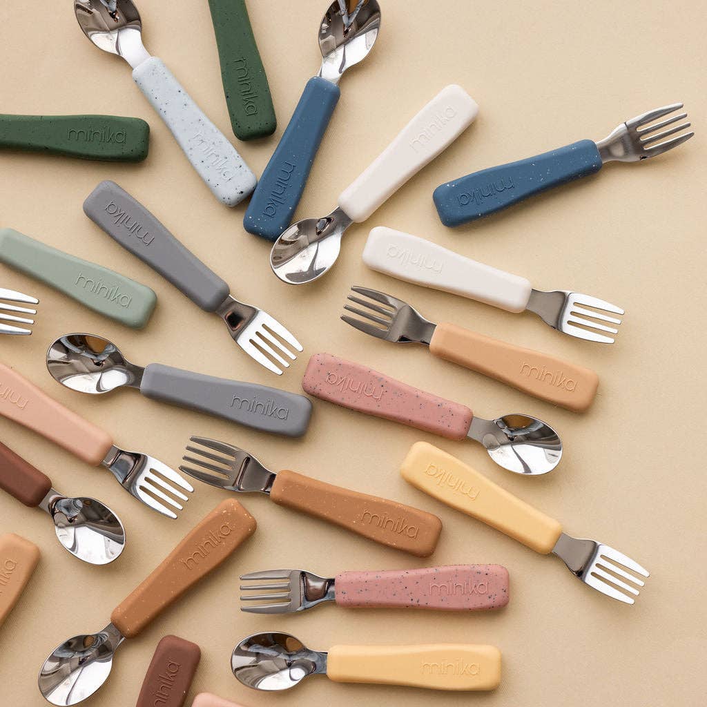 Fork and spoon set - Almond