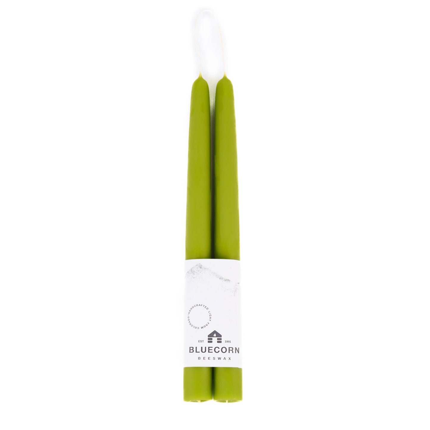 Pair of Hand-Dipped Beeswax Taper Candles: 12" / Ivory