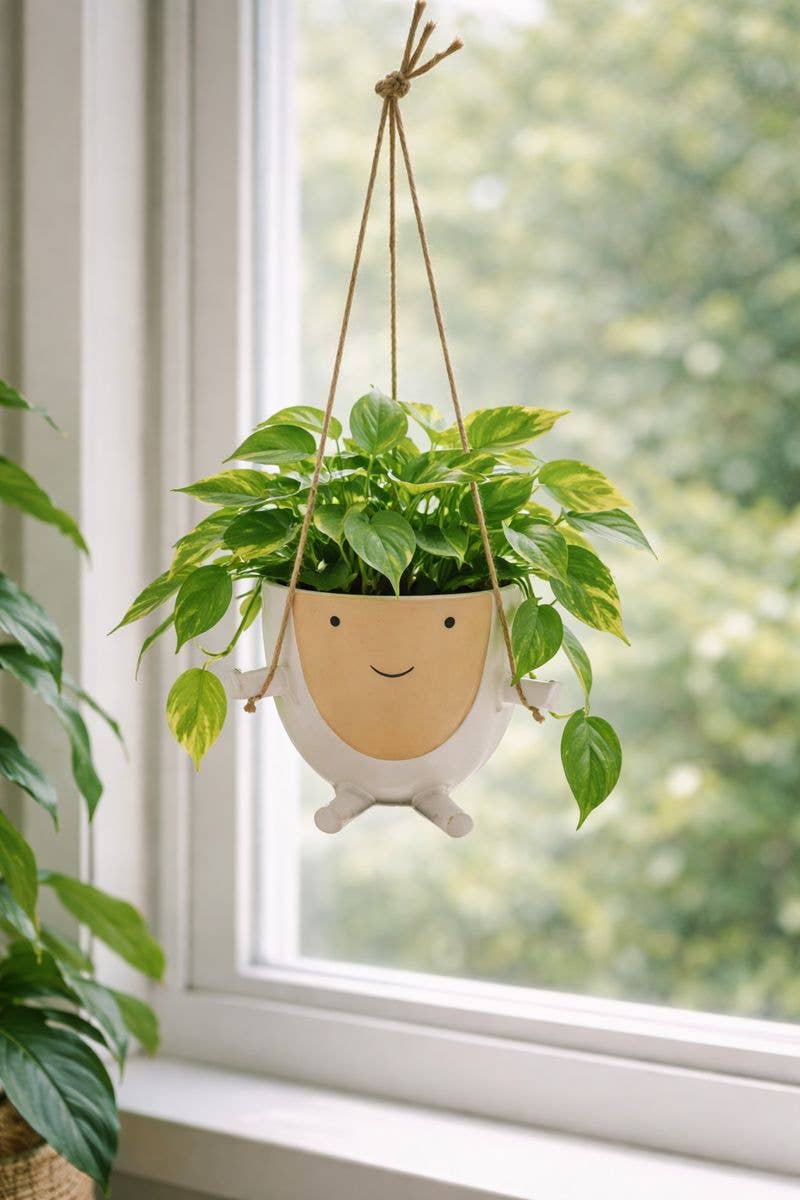 Hanging Happy Face Planter