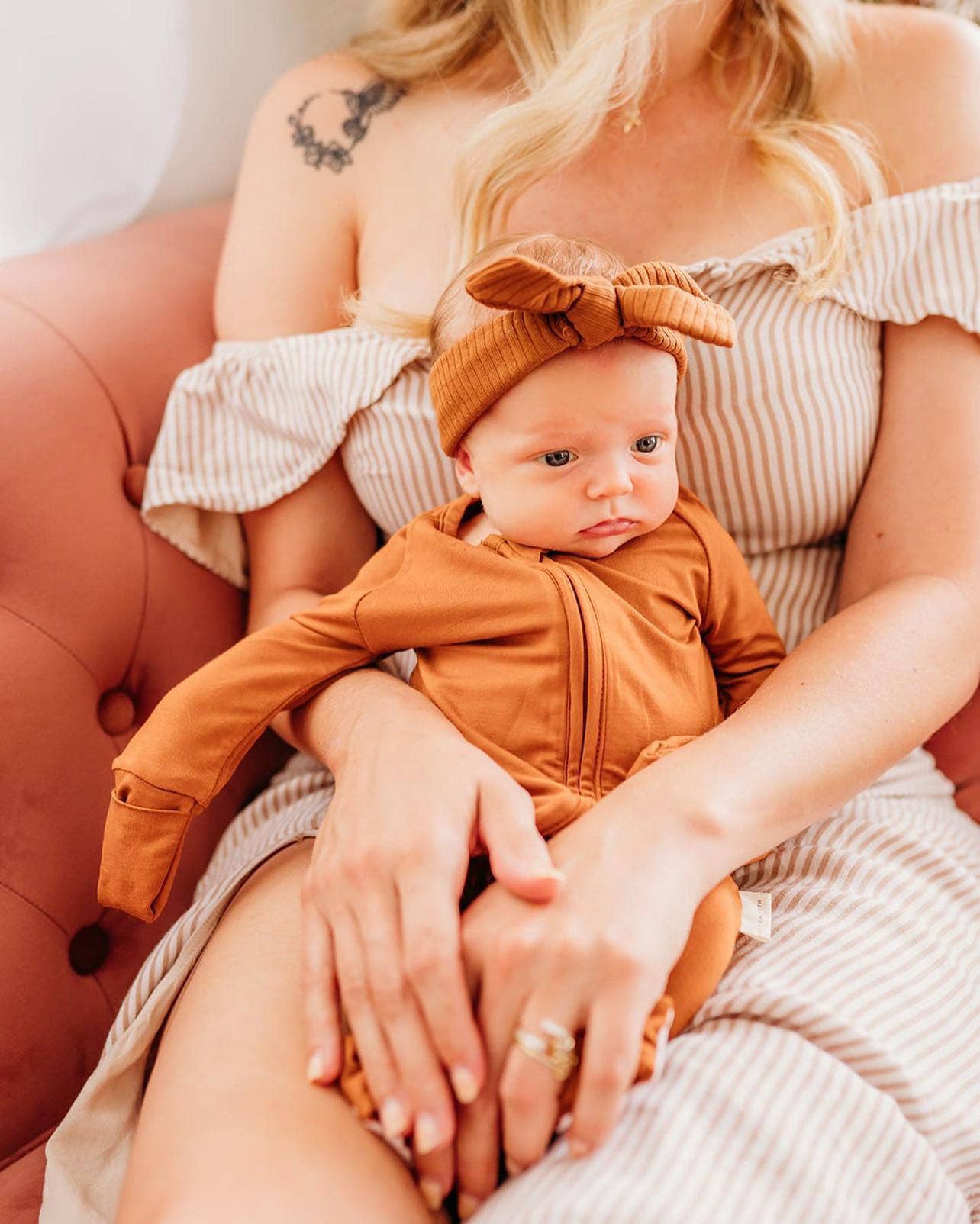 Organic Baby Bow- Sage Green