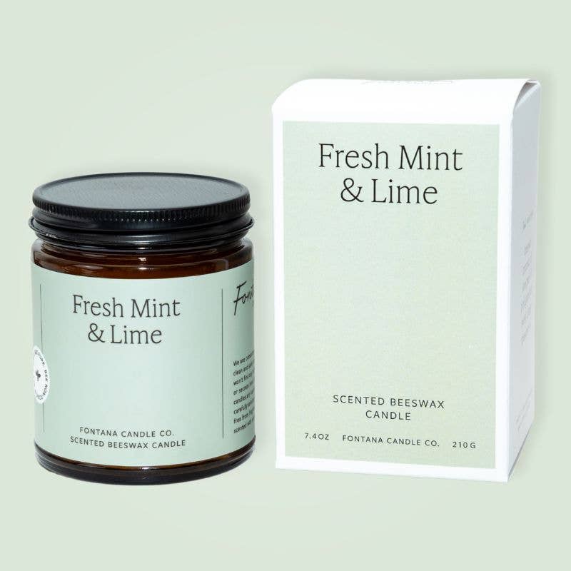 Fresh Mint & Lime Beeswax & Essential Oil Jar Candle