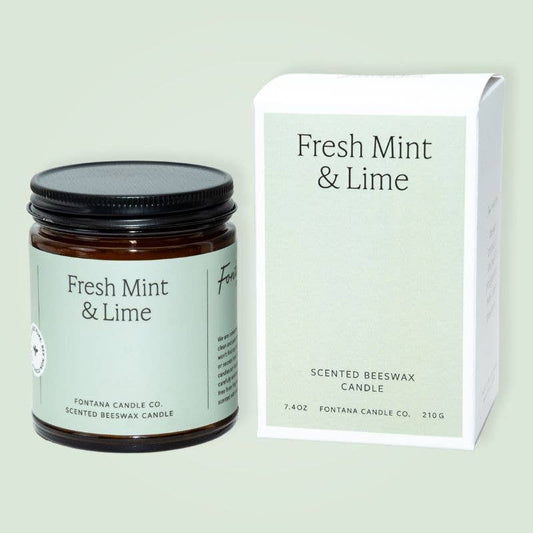 Fresh Mint & Lime Beeswax & Essential Oil Jar Candle
