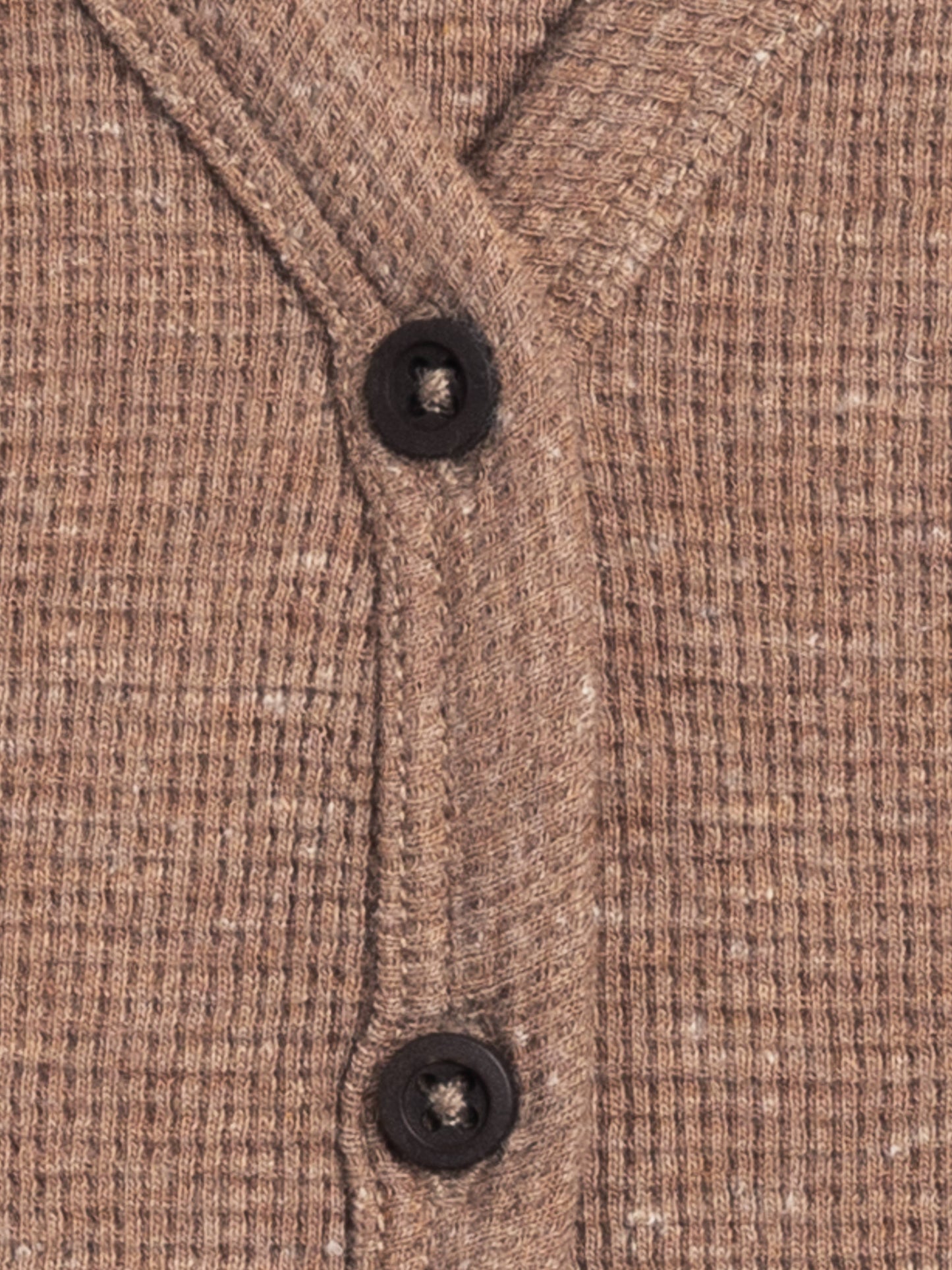 Wells Waffle Knit Button Cardigan - Heather Mocha: 3T
