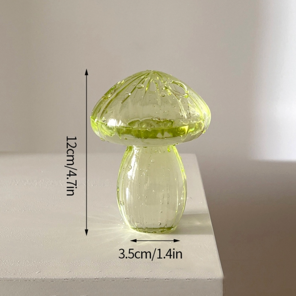 Mini Glass Mushroom Bud Vase: Blue