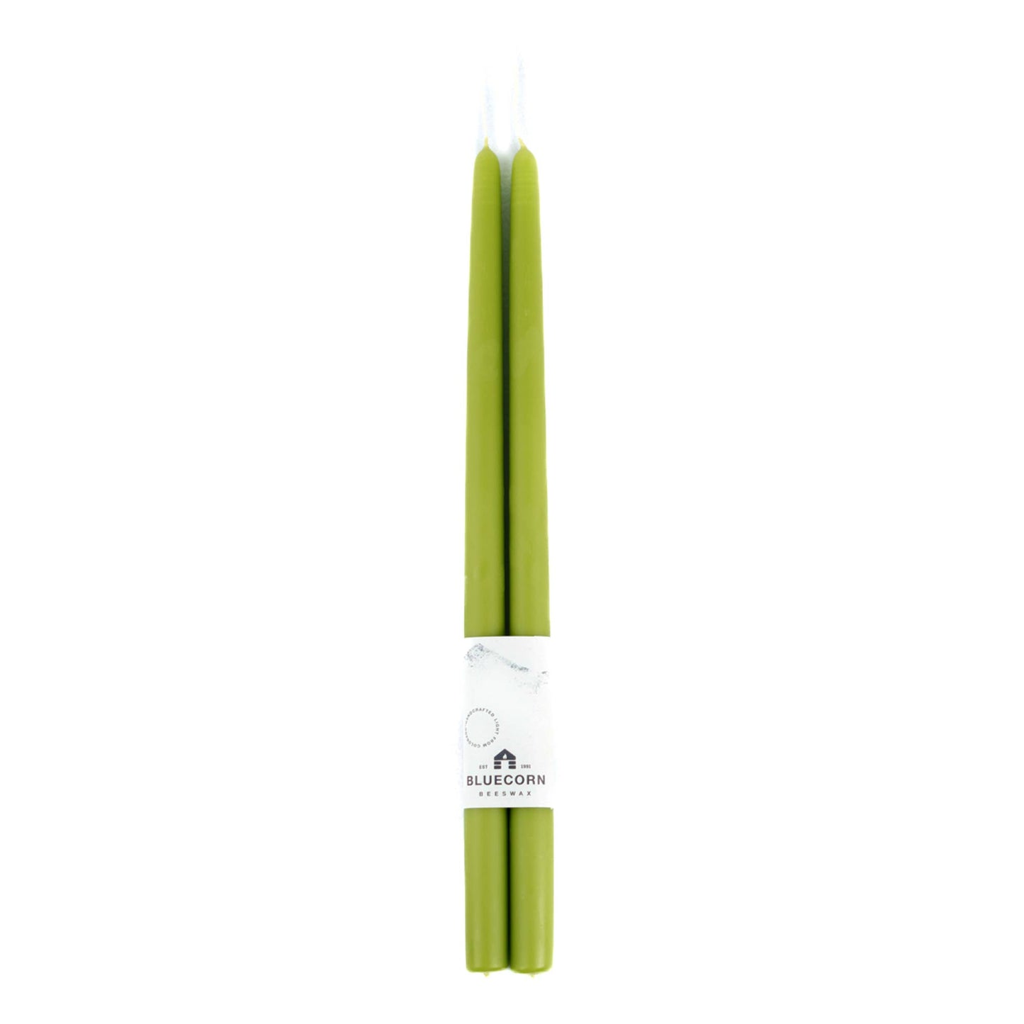 Pair of Hand-Dipped Beeswax Taper Candles: 12" / Ivory