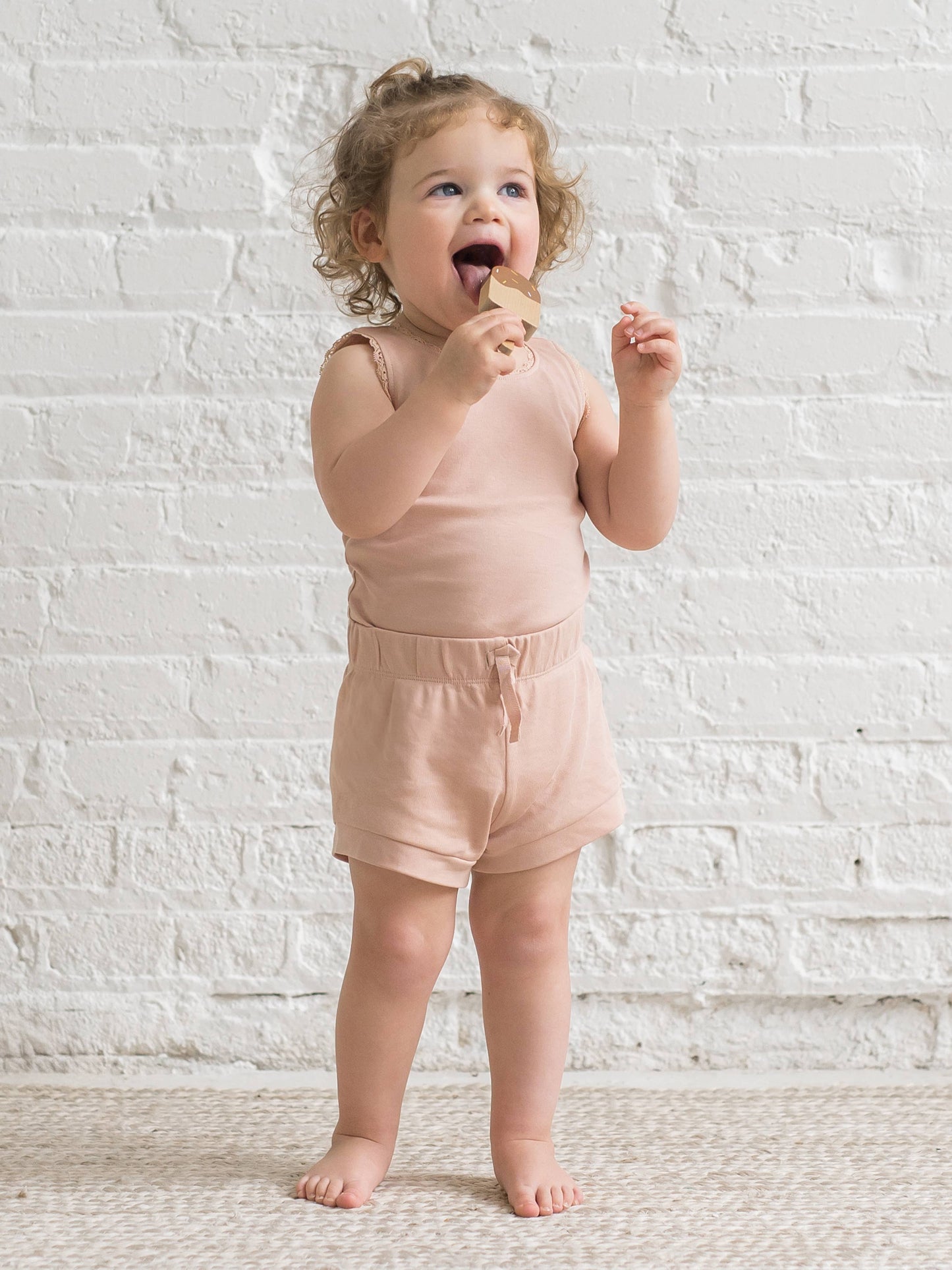 Organic Baby Luna Lace Bodysuit - Ballet