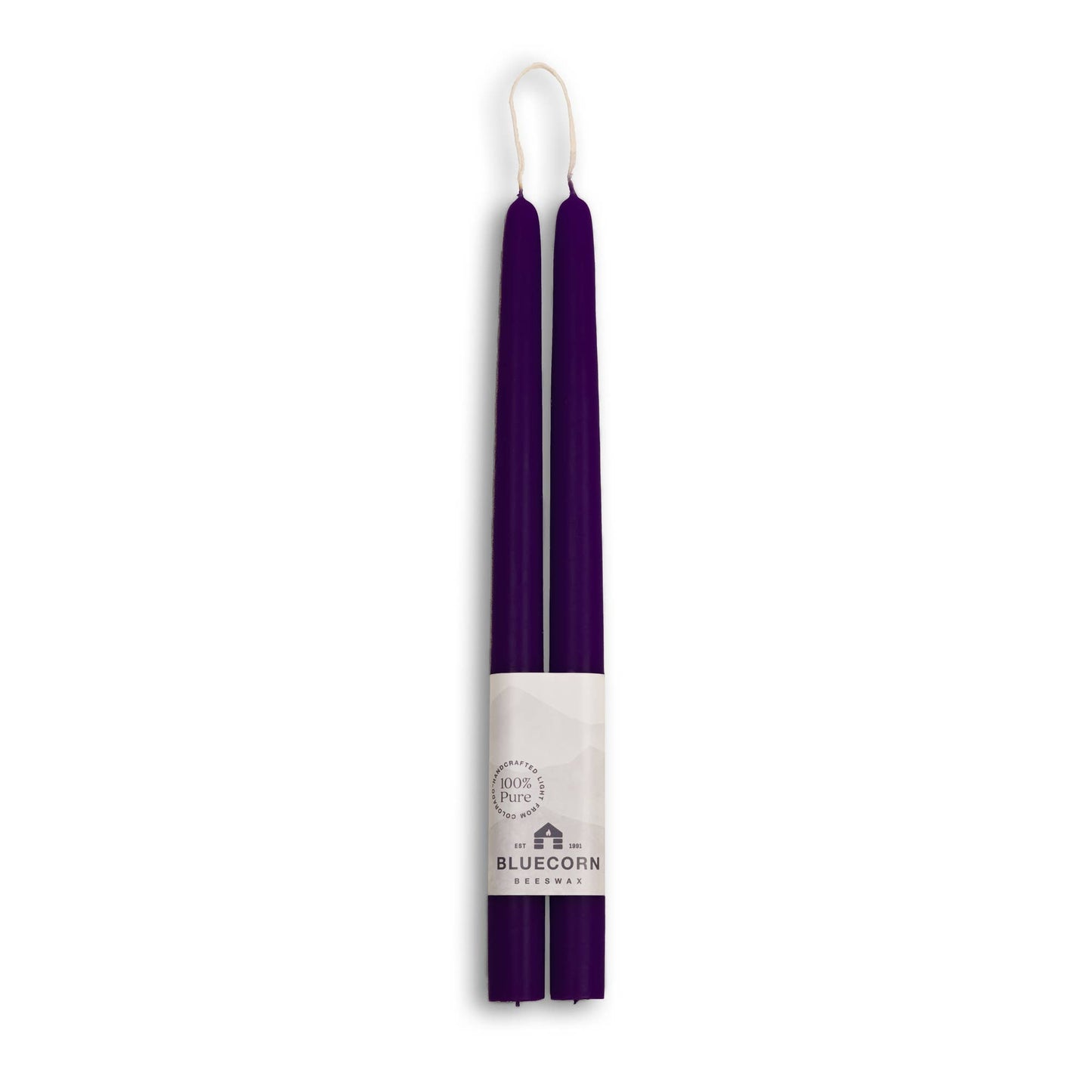 Pair of Hand-Dipped Beeswax Taper Candle Gifts for Fall Home: Burgundy / 12"