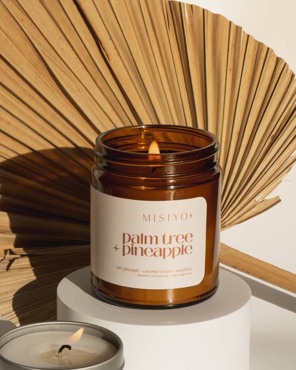 Palm Tree + Pineapple | Beeswax Blend Candle Jar