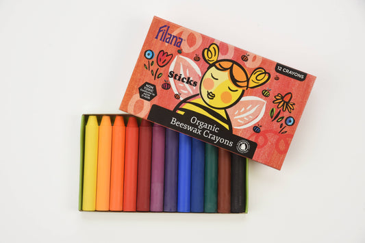 FILANA Organic Beeswax Crayons: 12 Classic Colors in Stick