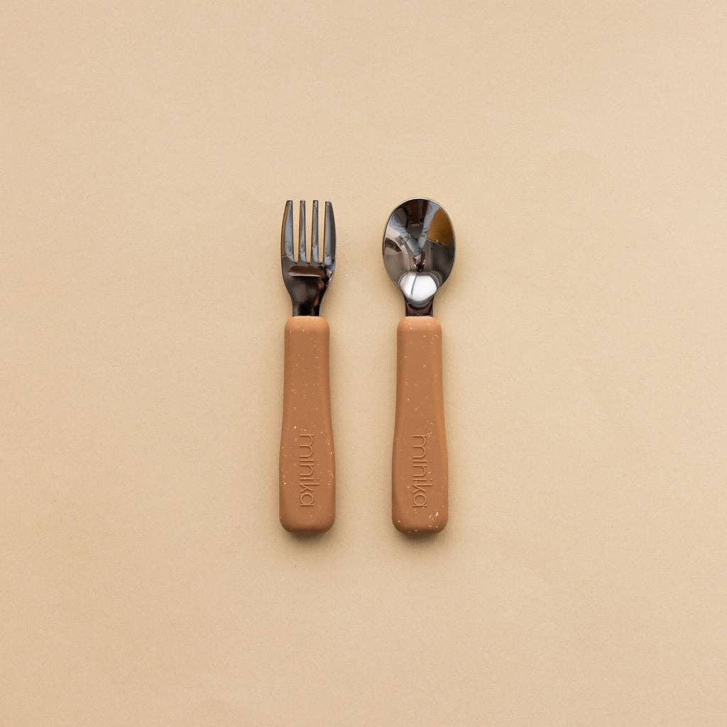 Fork and spoon set - Almond