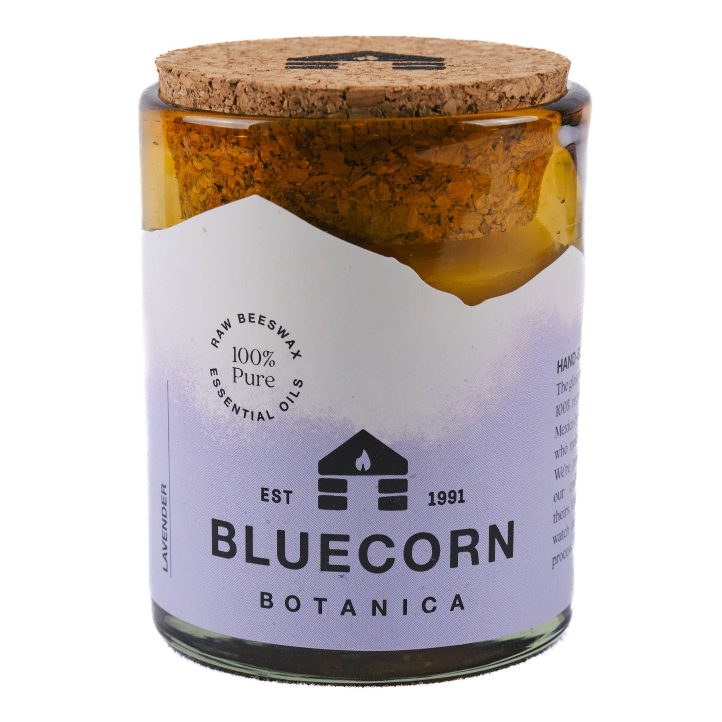 NEW Beeswax Botanica Candle in Blown Glass