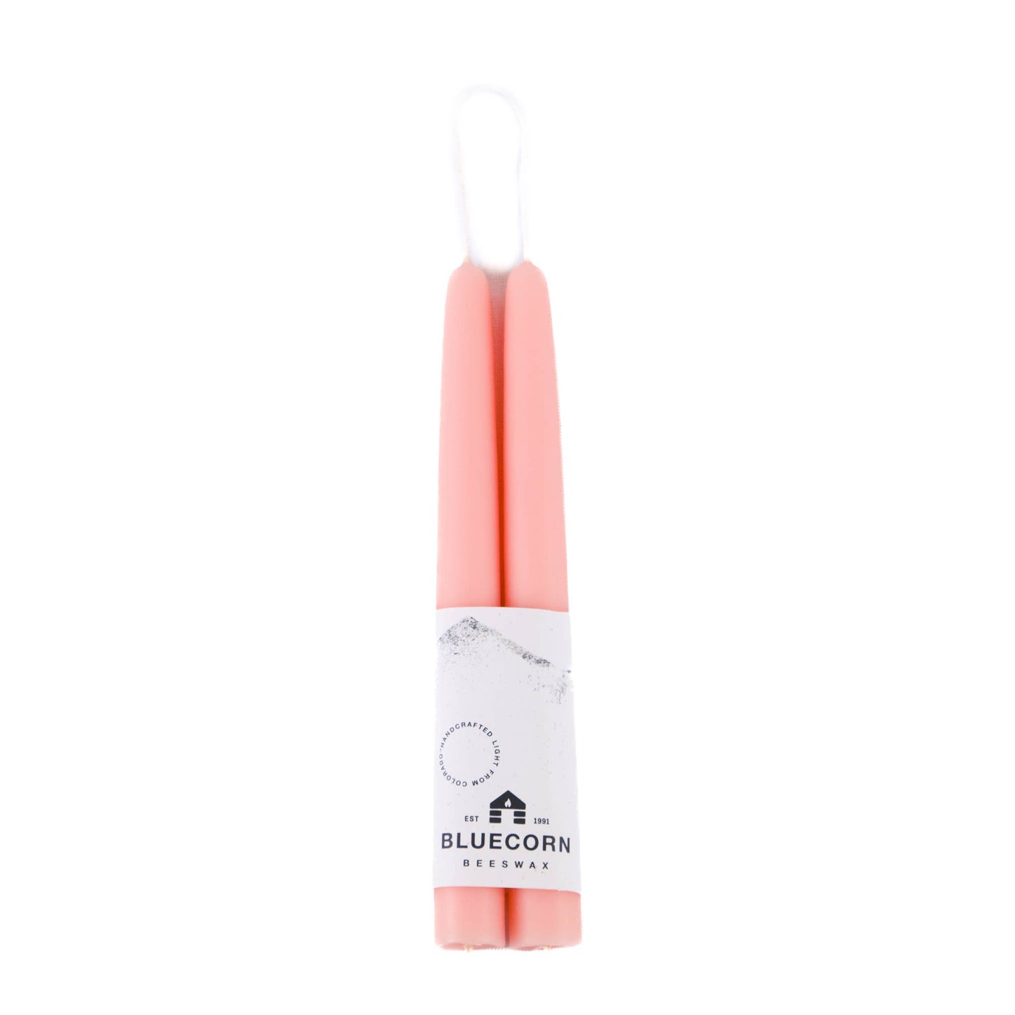 Dusty Rose Beeswax Taper Candles (8")