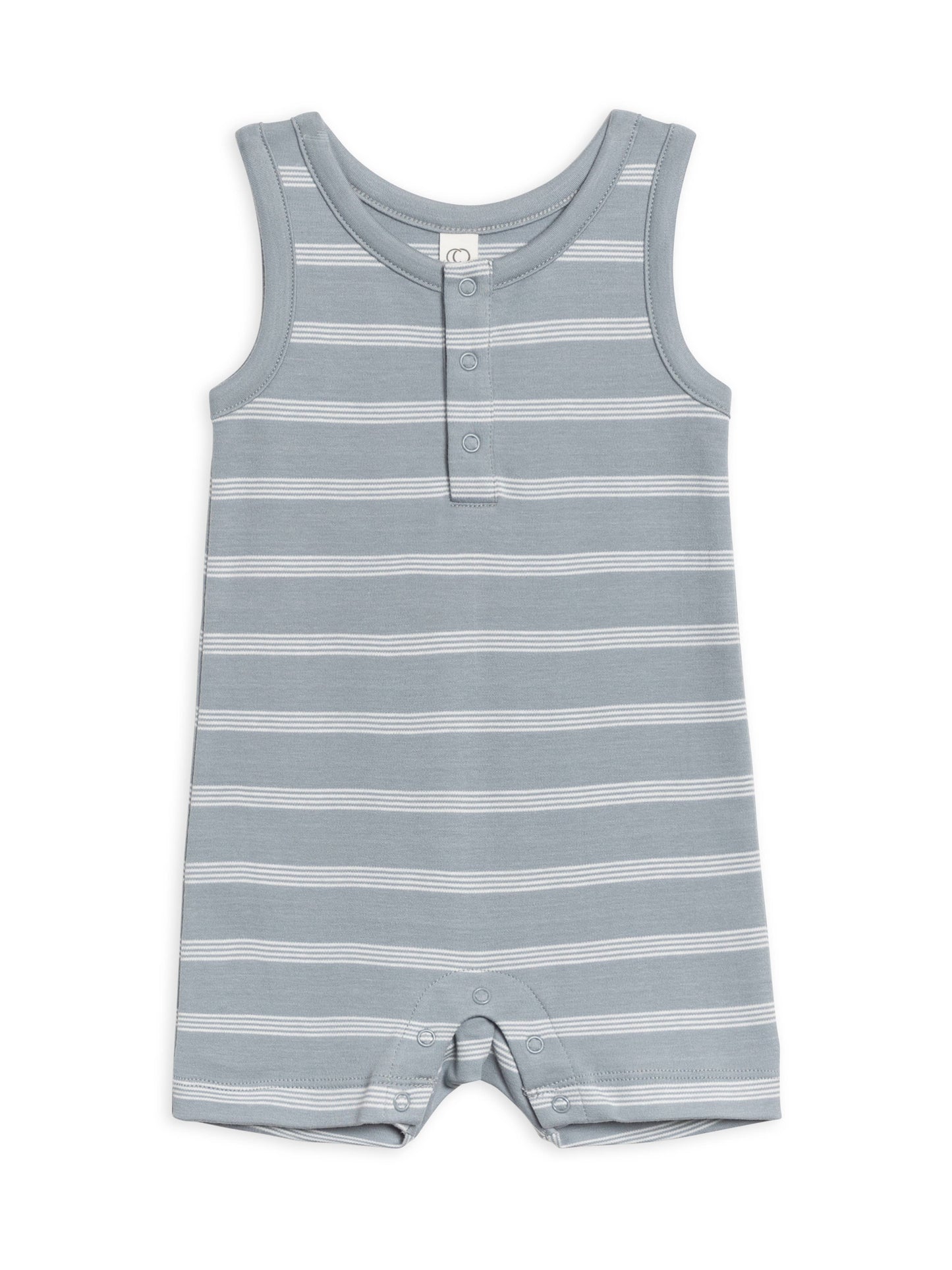 Organic Baby Nile Romper - Drew Stripe / Mist: 6-12M