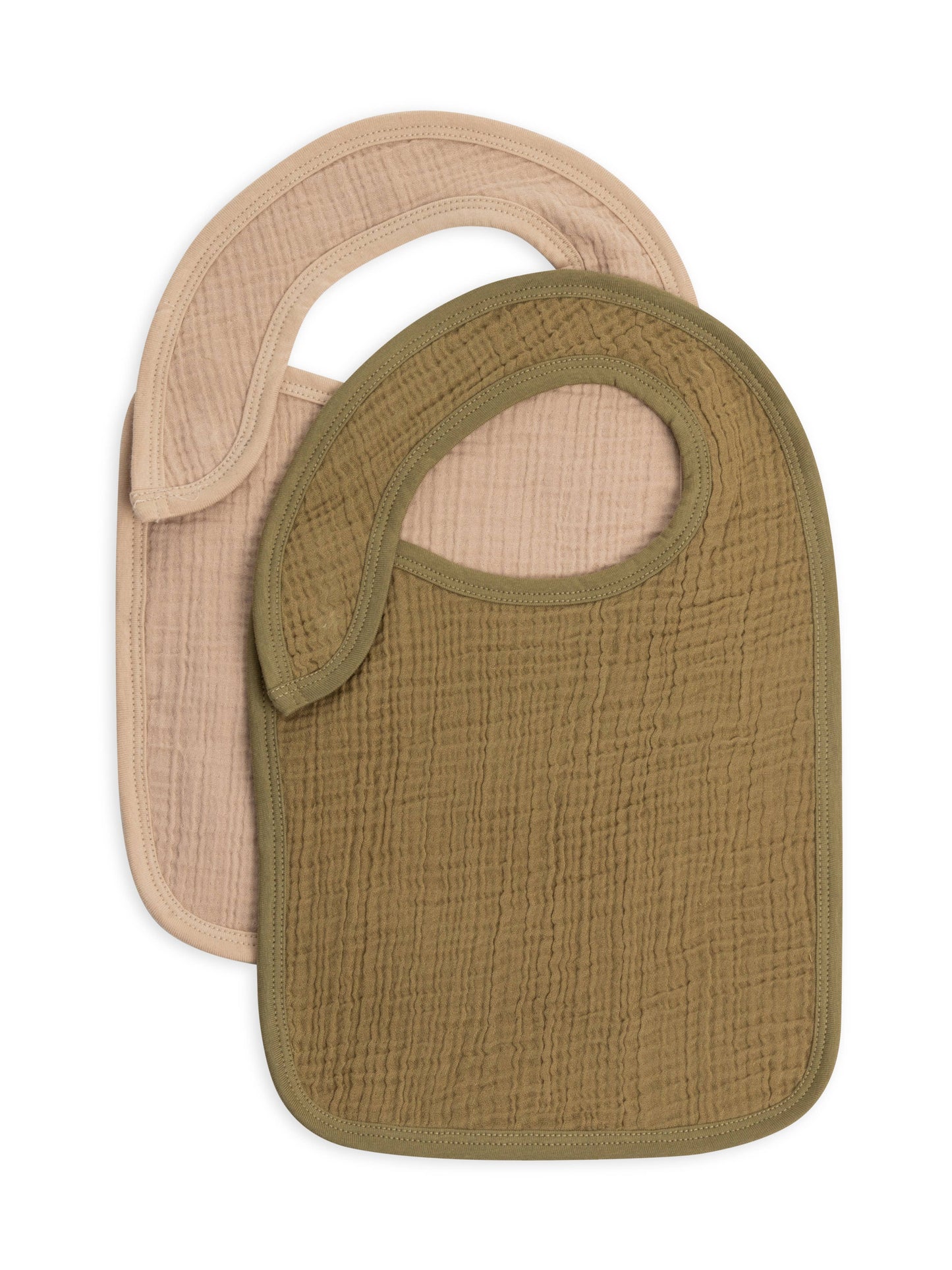 Organic Baby Muslin Classic Bib Set (2-pack) - Clay + Herb