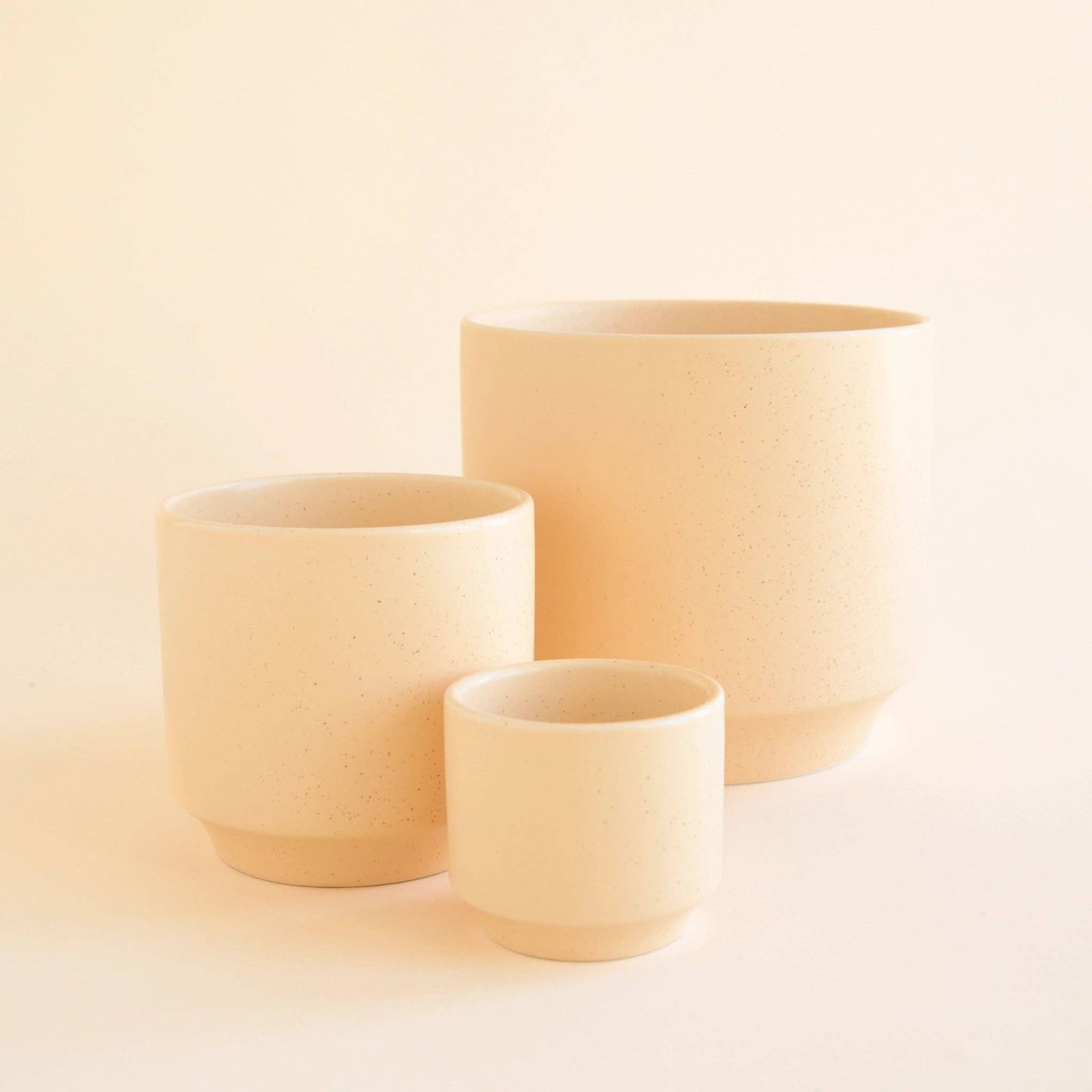6" Vanilla Speckle Parker Pot