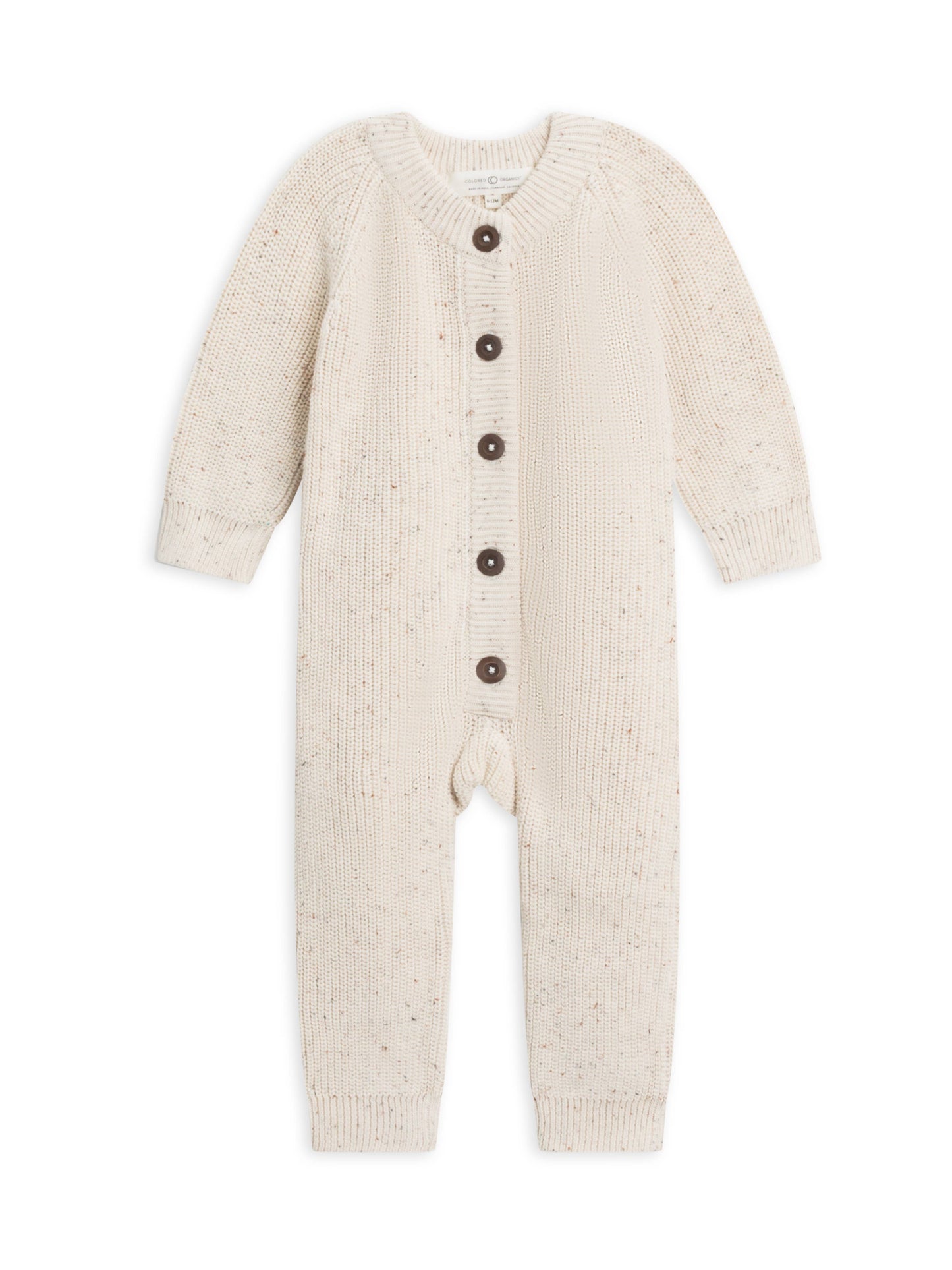 Organic Baby Milo Sweater Romper - Ivory / Fleck: 6-12M