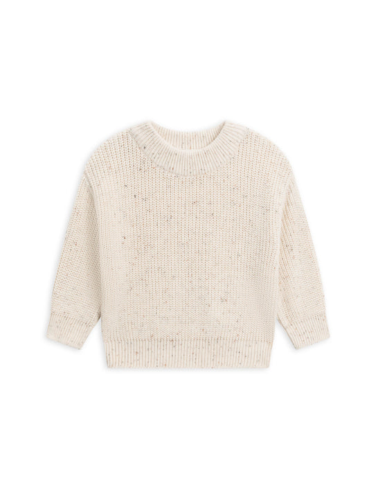 Dion Sweater Crew - Ivory w Fleck: 6-12M