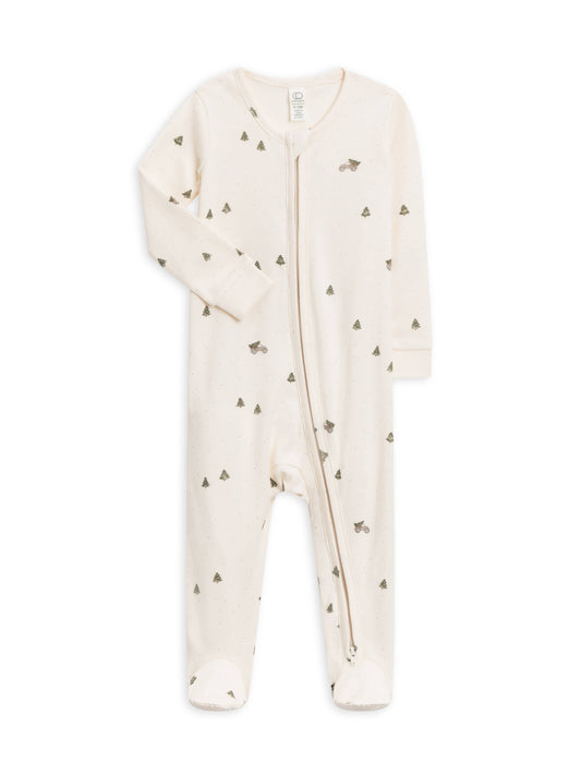 Organic Baby Peyton Footed Sleeper - Tree Farm: 3-6M