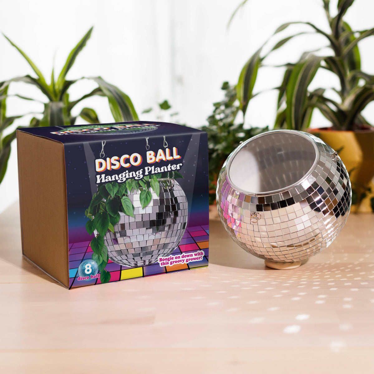 Disco Ball Hanging Planter 8-inch