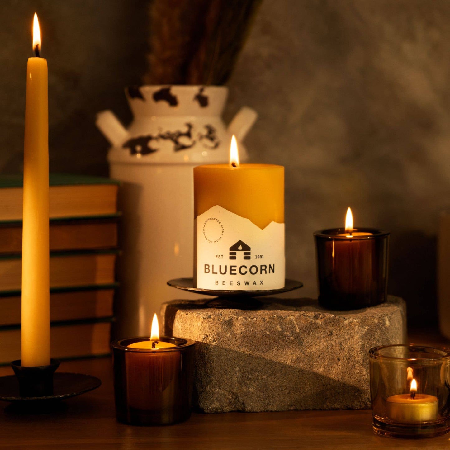 Pure Beeswax Tea Light Candles – Handmade in Colorado