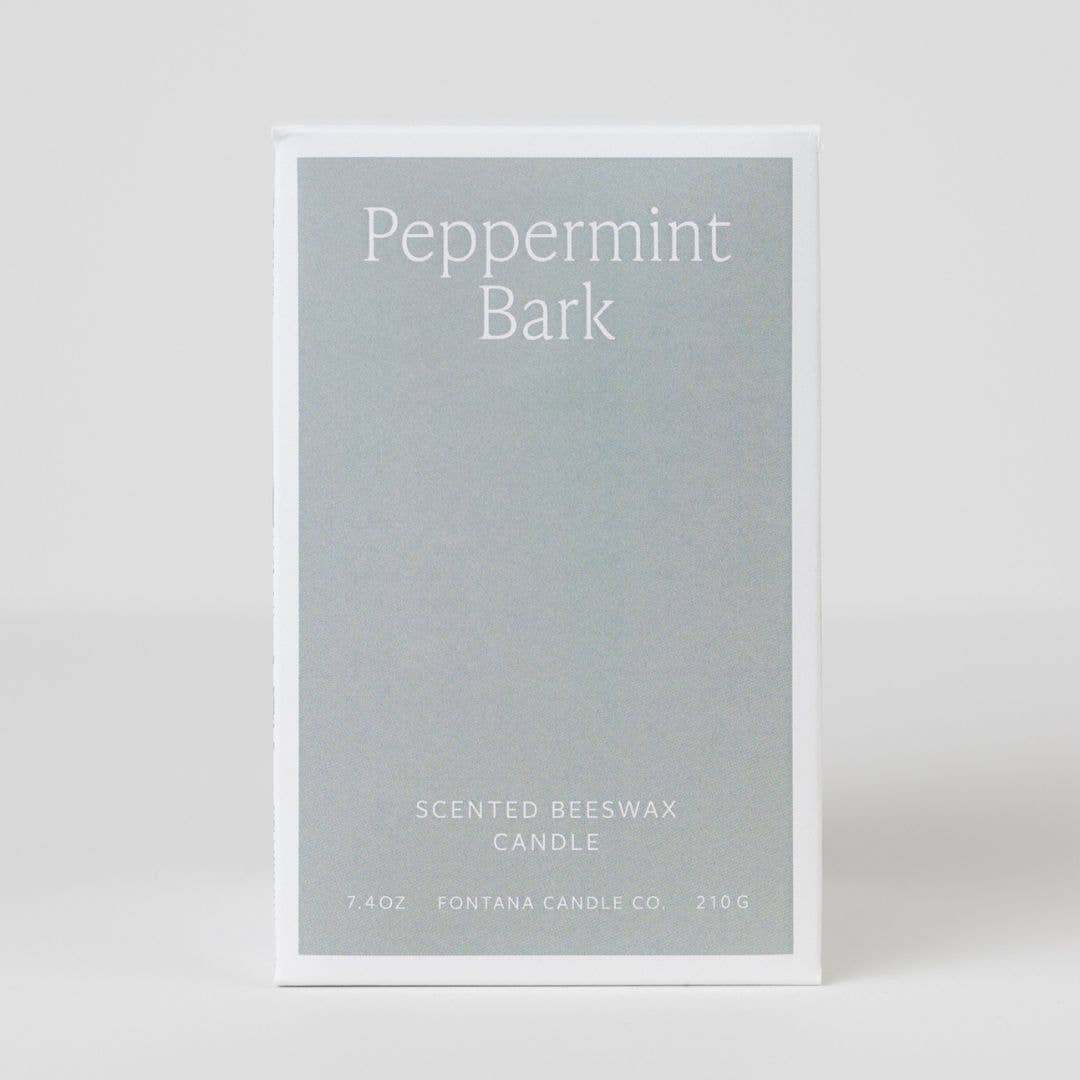 Peppermint Bark Essential Oil Beeswax Jar Candle: Non-Toxic