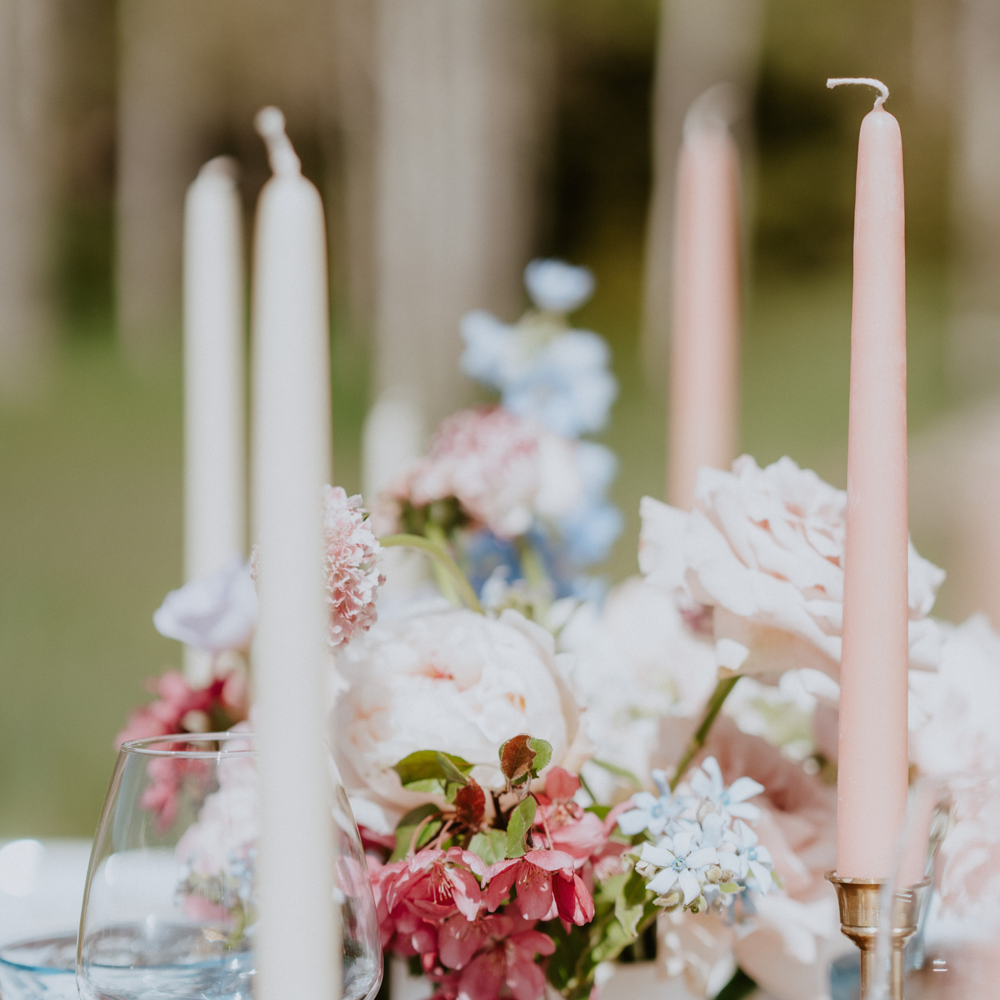 Pair of Hand-Dipped Beeswax Taper Candles: 8" / Apricot