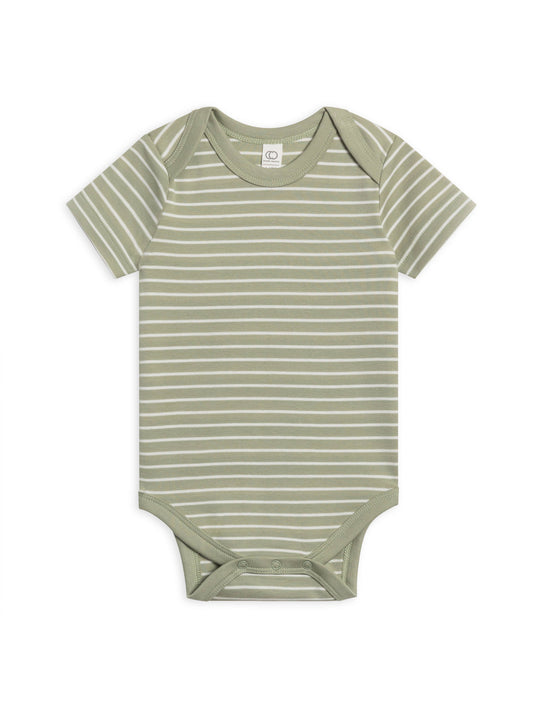 Organic Baby Afton Bodysuit - Davis Stripe / Mint: 3-6M