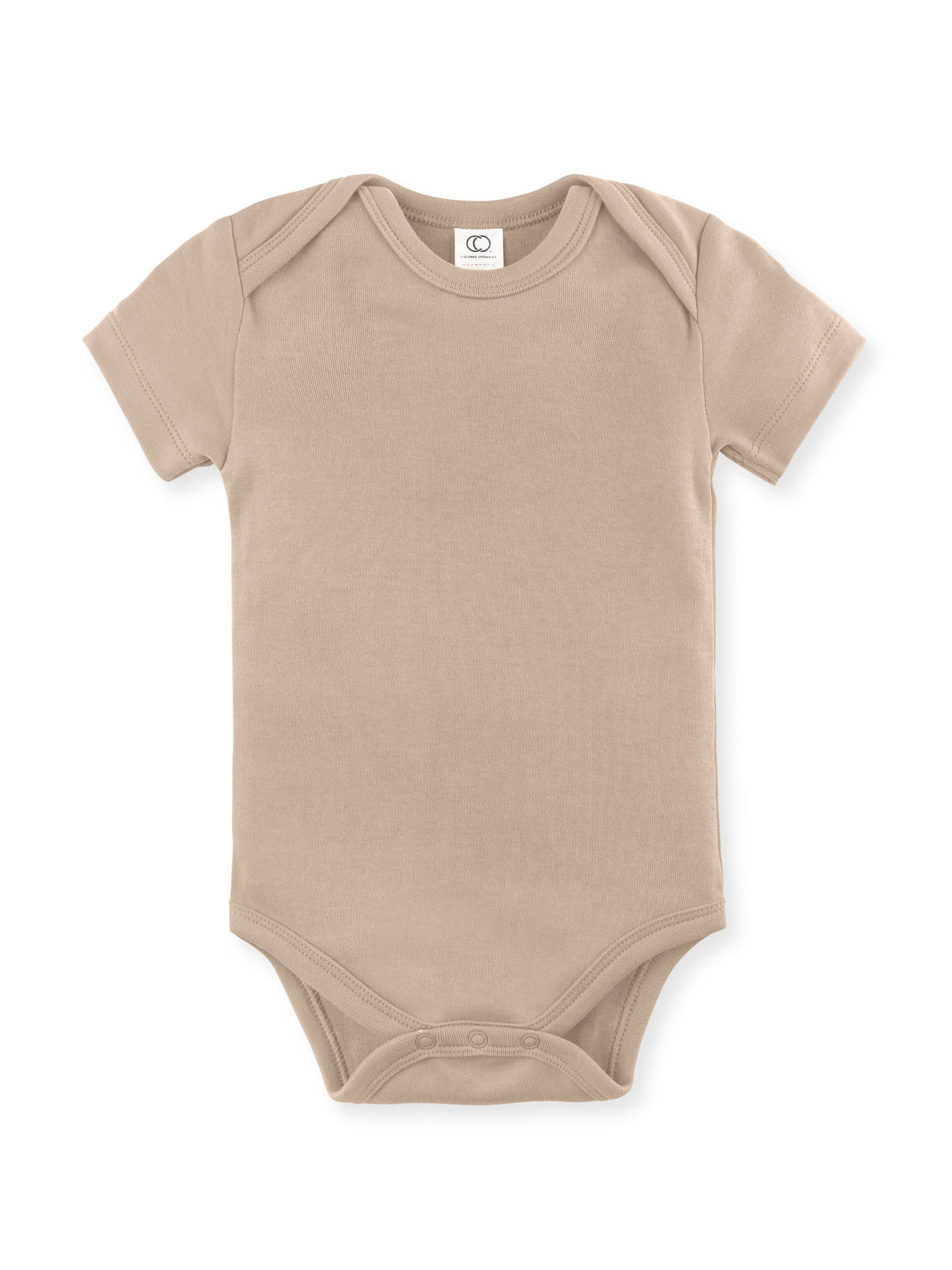 Organic Baby Short Sleeve Classic Bodysuit - Clay: 12-18M