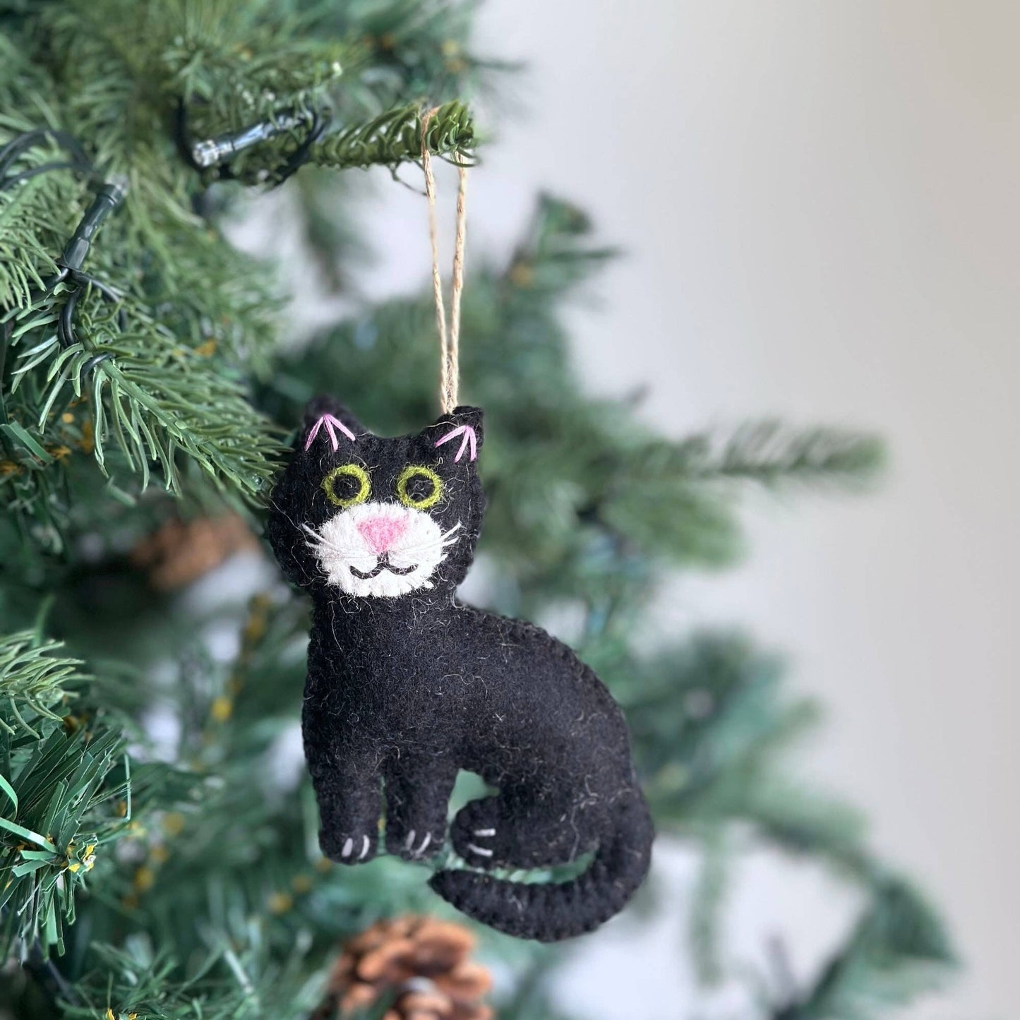 Felt Stitched Cat Ornament