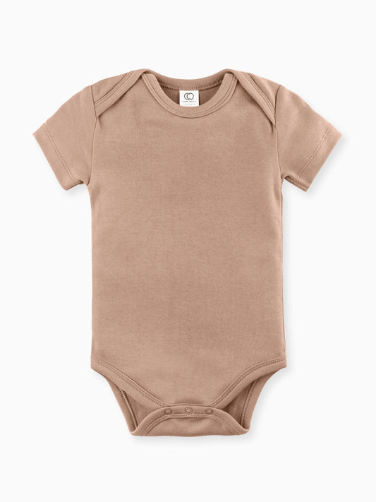 Organic Baby Short Sleeve Classic Bodysuit - Truffle