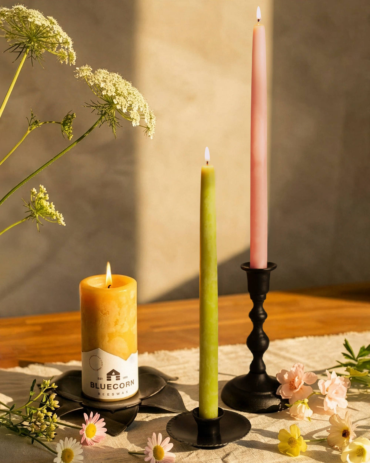 Hand-Dipped Beeswax Candle Red