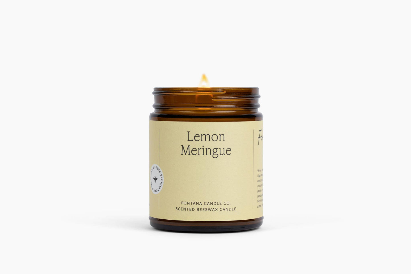 Lemon Meringue Essential Oil Beeswax Jar Candle: Non-Toxic