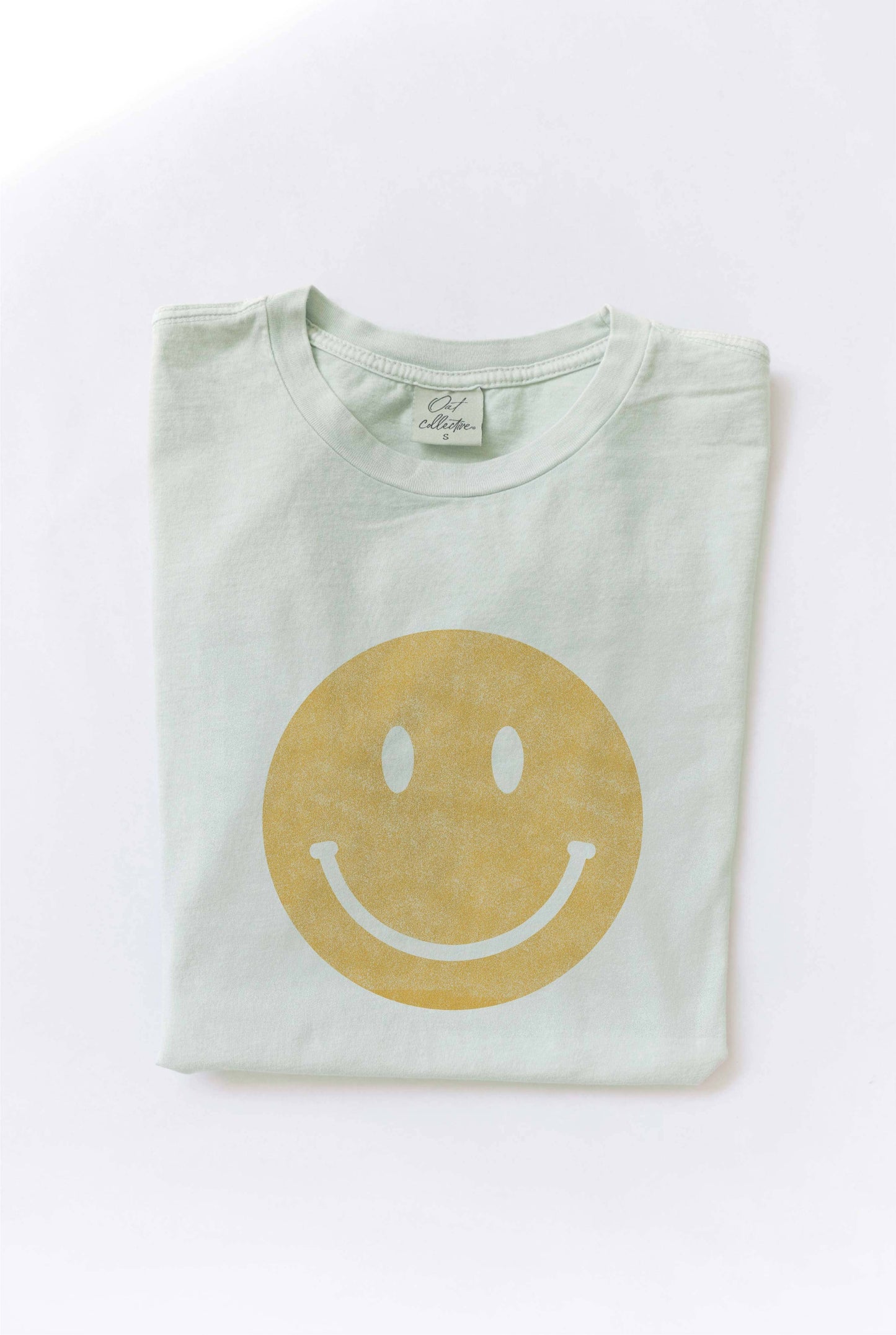 Smiley Face Mineral Washed Graphic Top